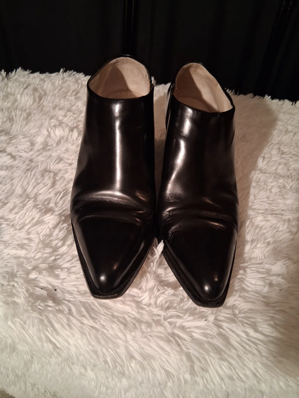 Via Spiga Black Leather Pointed Ankle Boots